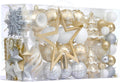 Christmas Ball Ornaments, 100ct White and Gold Shatterproof Christmas Tree Decorations Set, Elegant Hanging Ornaments