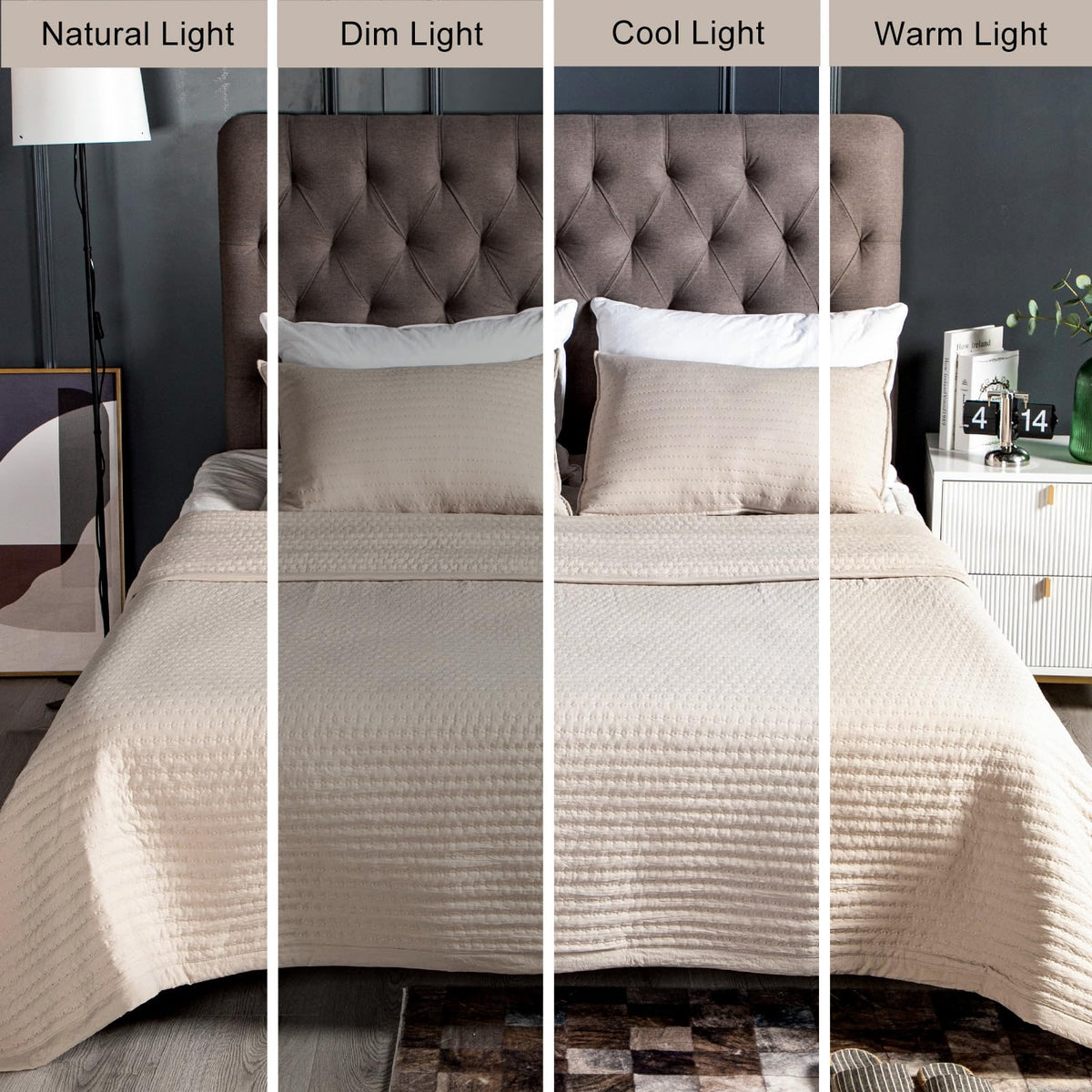 Quilt Set 112 x 106 in, Lightweight, Oatmeal