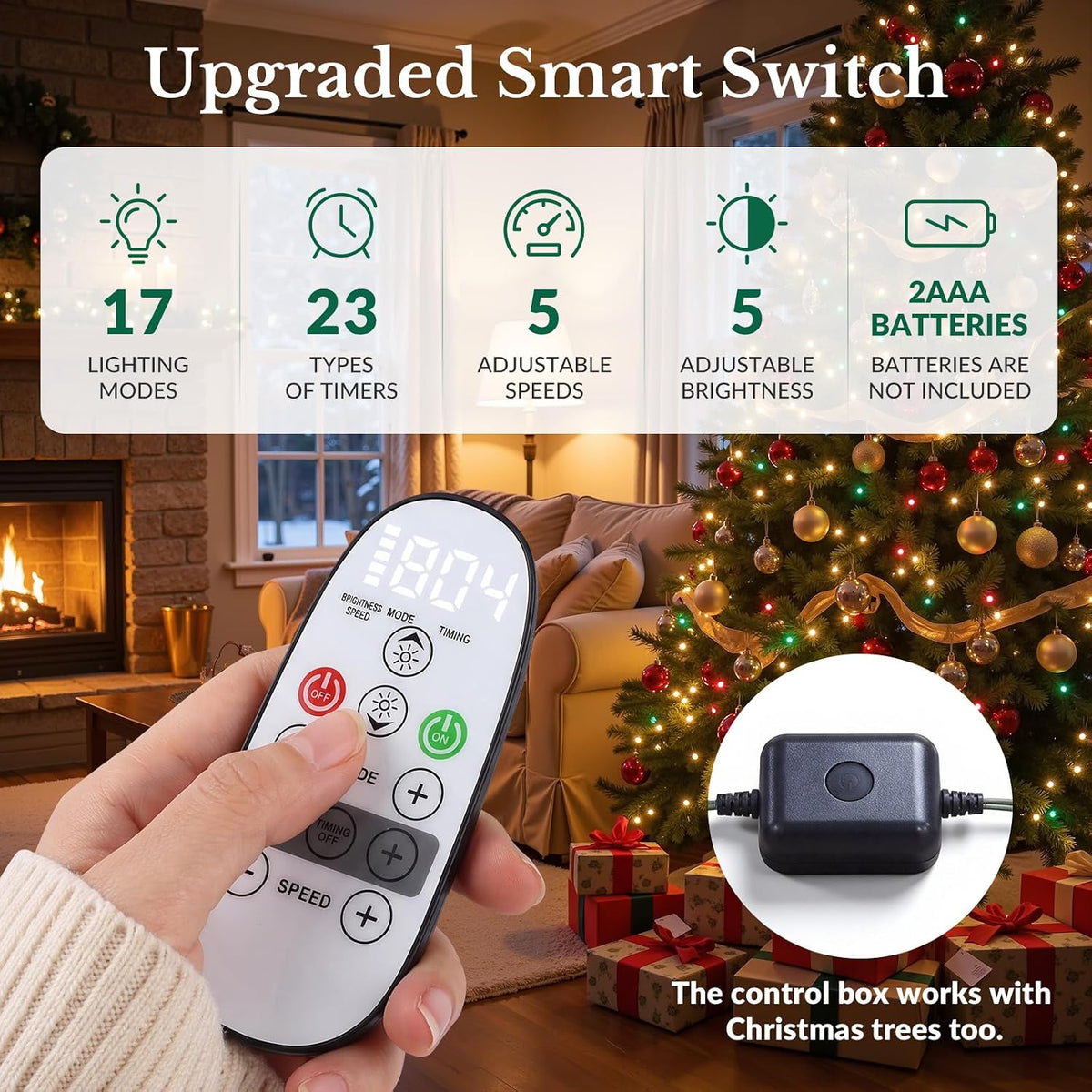 Artificial Prelit Pre-Decorated Christmas Tree with Remote, Timer