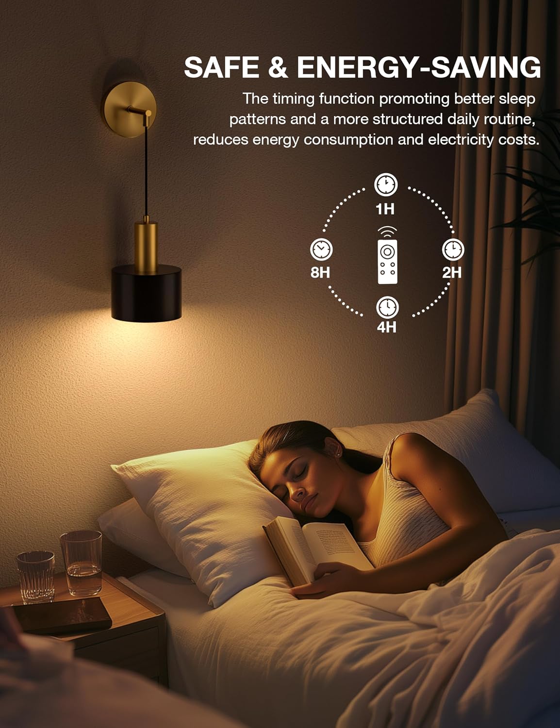 Battery Operated Wall Sconce Set of 2, Gold & Black Wireless Rechargeable Wall Lights with 5200mAh Dimmable