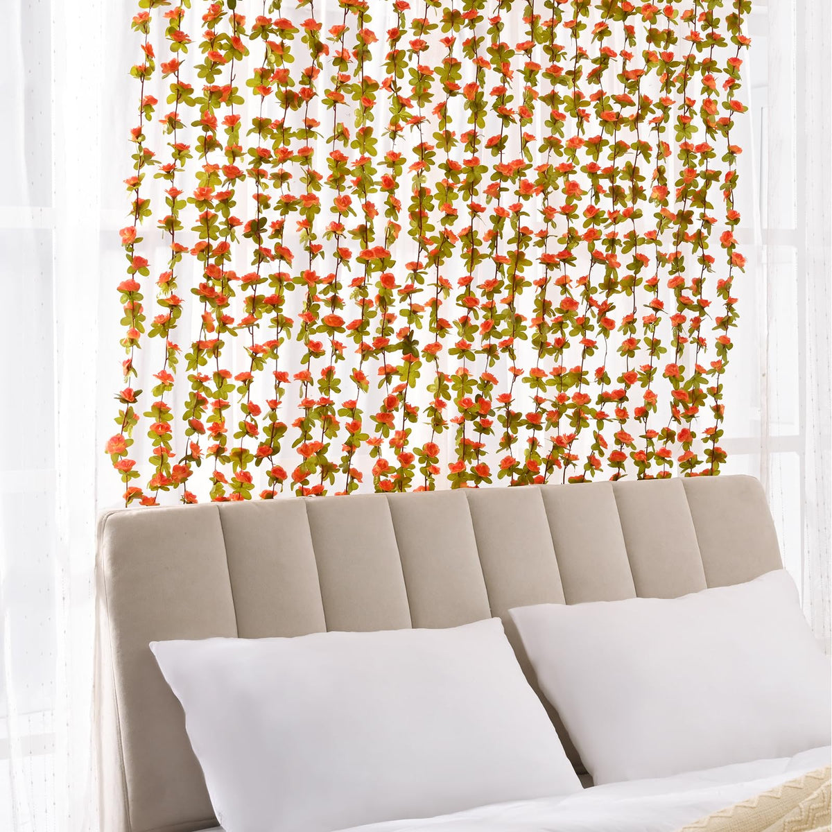 5Pcs 41Ft Fake Flower Garland Artificial Rose Vines