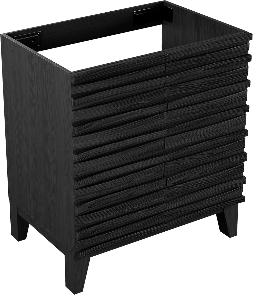 Cascade 30" Freestanding Bathroom Vanity Cabinet Without Top in Black Oak