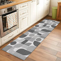 Grey Grid Blocks Runner Rug Non Slip 2x6 Boho Modern Abstract Art Geometric Minimalist Arch Lines Washable Rug Runner