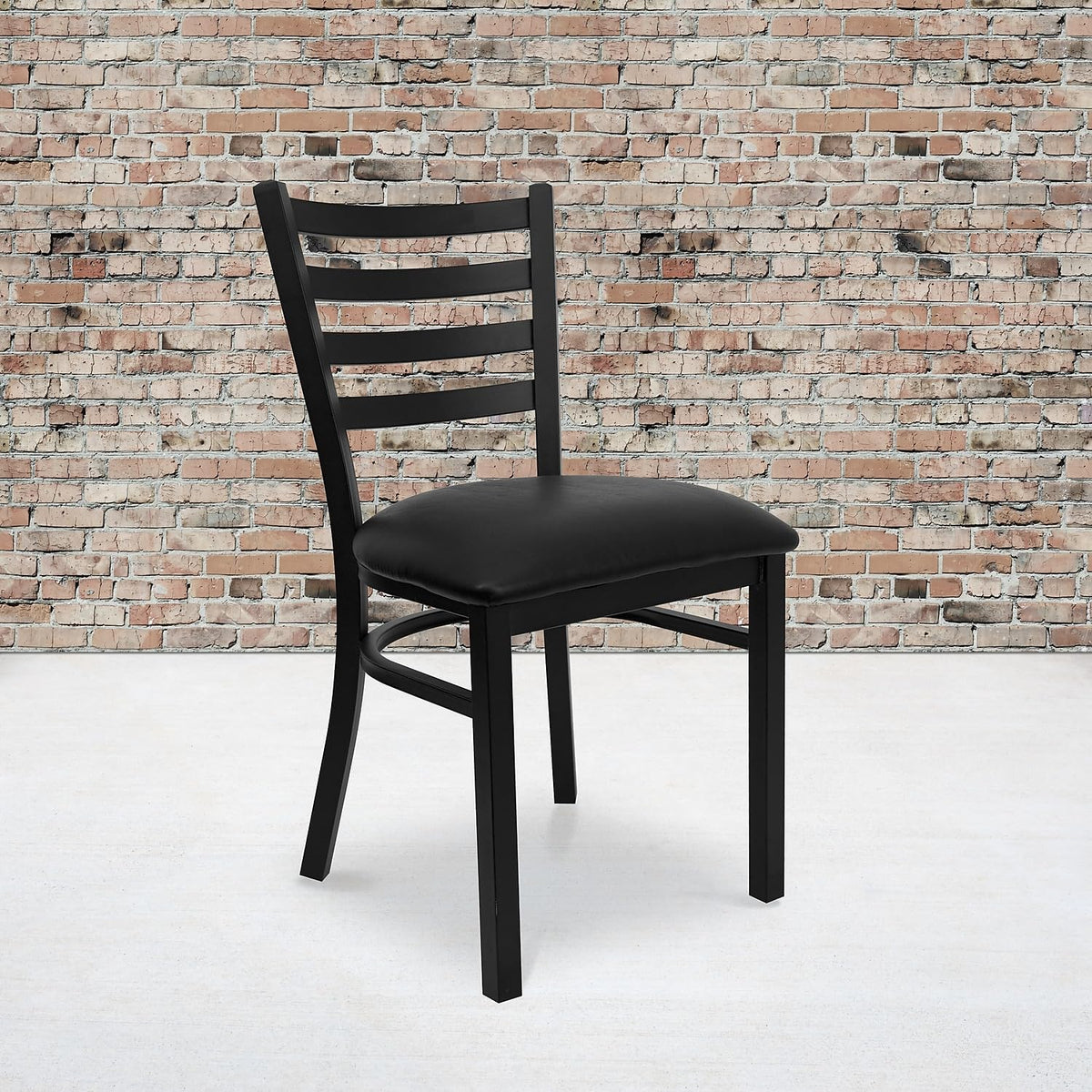 Hercules Series Commercial Ladder Back Restaurant Chairs, Modern Lightweight Metal Dining Chairs with Padded Seats