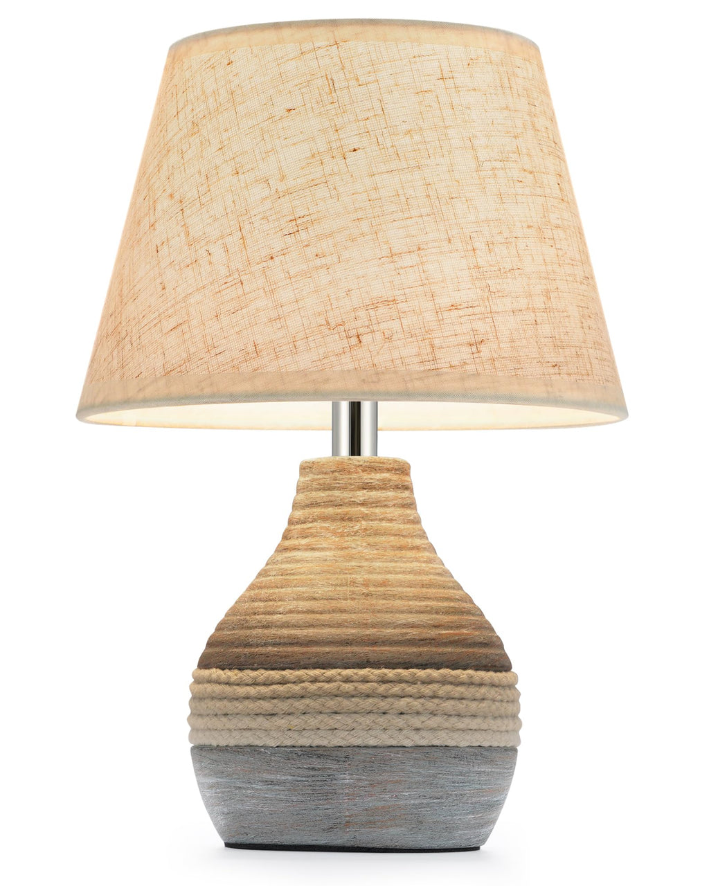 10" H Small Rechargeable Cordless Ceramic Table Lamp, Coastal