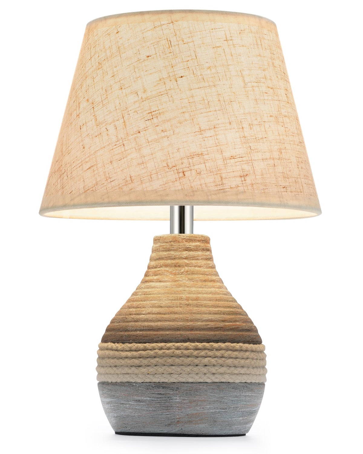 10" H Small Rechargeable Cordless Ceramic Table Lamp, Coastal