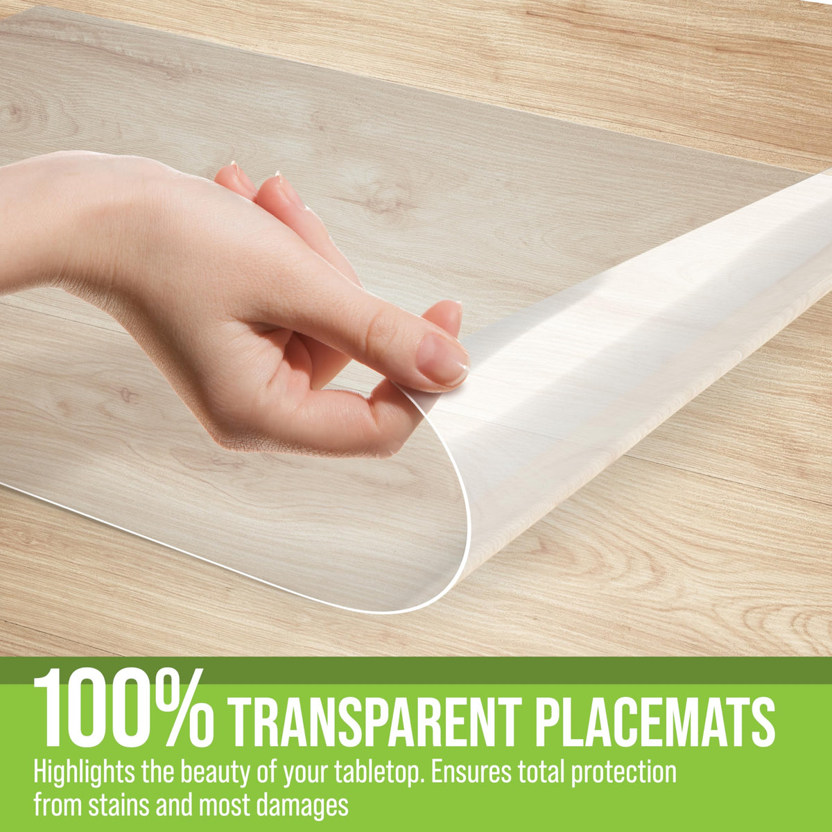 Clear Plastic Placemats Set of 32, 17.5x12 Transparent Vinyl Table Mats