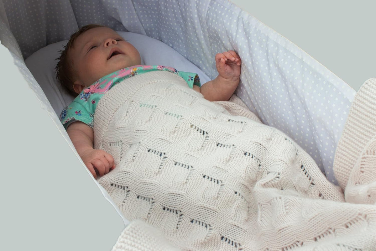 100% Cashmere Baby Blanket for Boys - Baby Blue