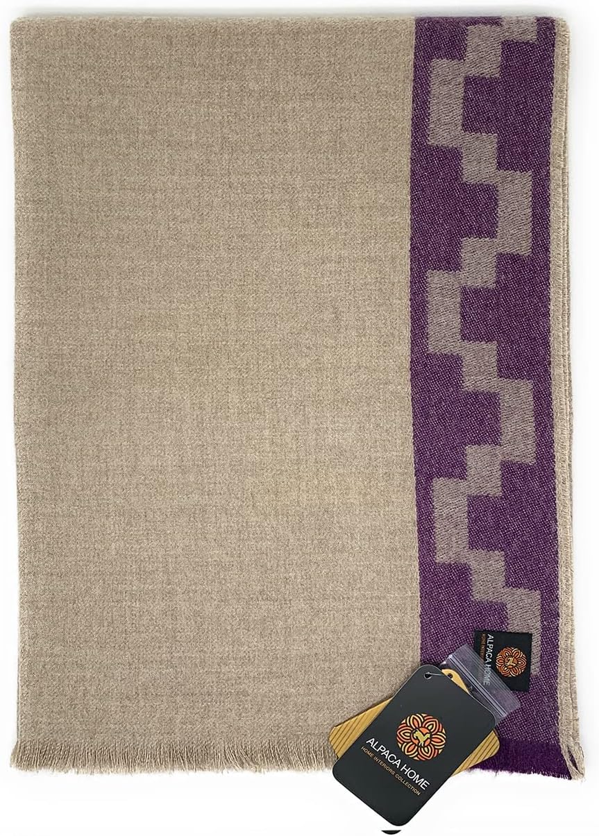 Home | Stepping Stones Season Alpaca Throw Blanket | 100% Baby Alpaca Wool | 6 Feet Long X 4.25 Feet Wide
