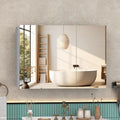 36x24 Medicine Cabinet Mirror with Storage, Pre-Assembled Medicine Cabinets , Recessed or Surface Mount Large Silver