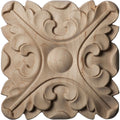 Acanthus Square Rosette, 5" W x 5" H x 3/4" P, Alder
