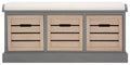 Collection - Briar 3-Drawer Upholstered Storage Bench, Farmhouse Entryway Accent Bench with Cushion Top