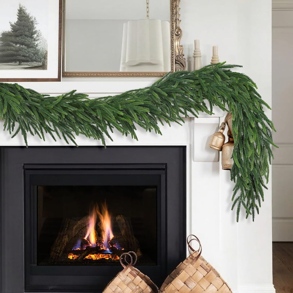 Realistic Thick and Lush Christmas Garland for Mantle Christmas Decorations Indoor 16FT Real Touch Artificial Pine