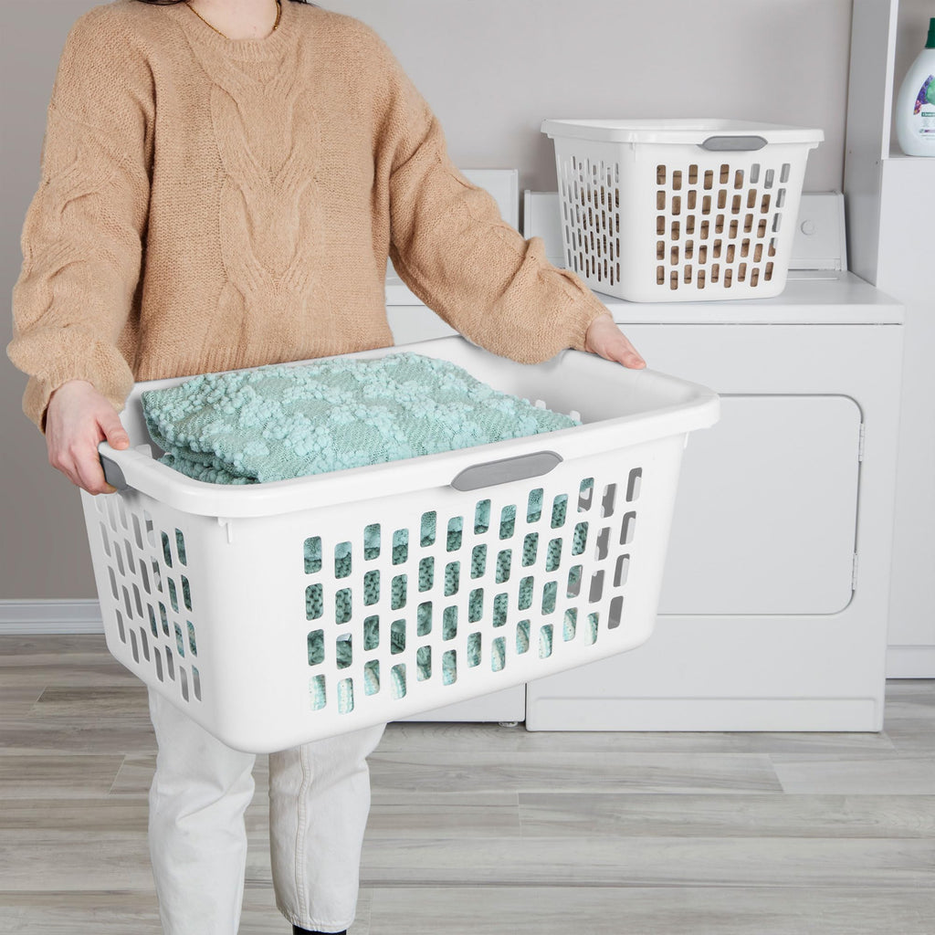 Rectangular Laundry Basket, Plastic Clothes Hamper, 18-Pack