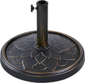 18'' Patio Umbrella Base 26.5lbs Heavy Duty Antiqued Outdoor Market Umbrella Stand All-Weather Resin Umbrella Base