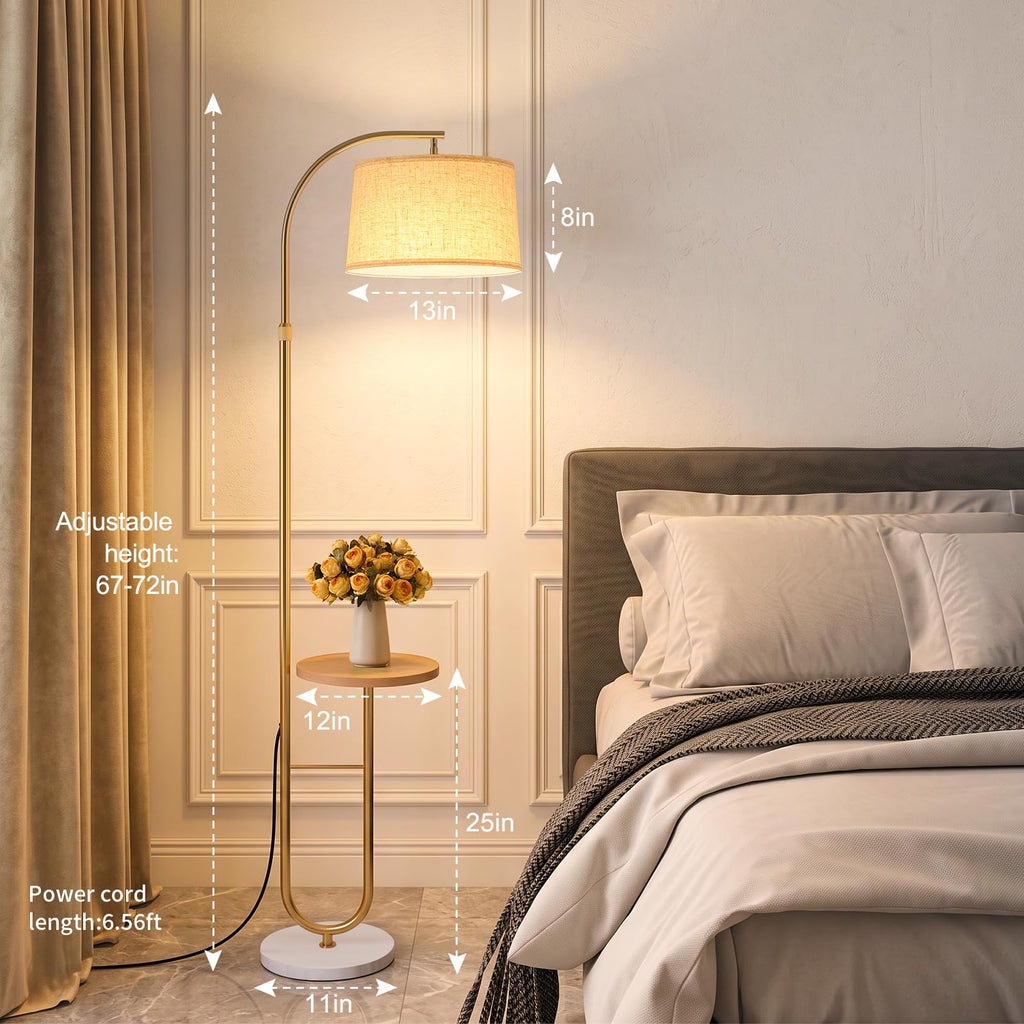 Inspired Arco Style 72" Arc Floor Lamp with Table & Rotating Head, Standing Lamp