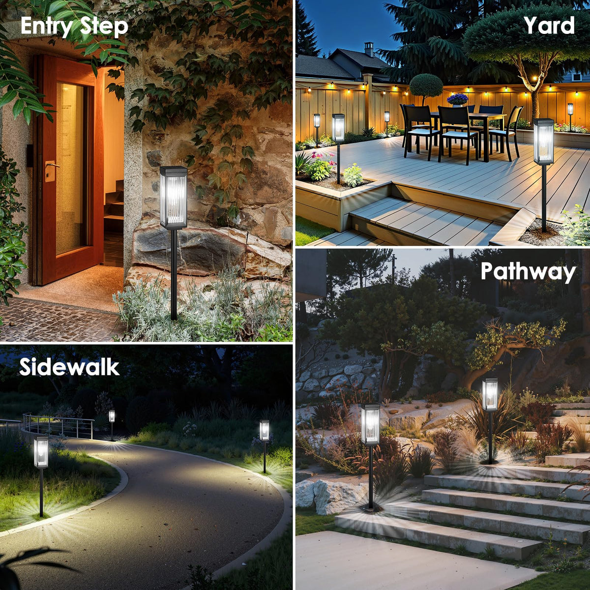 Solar Lights Outdoor Pathway, Upgraded 6 Pack
