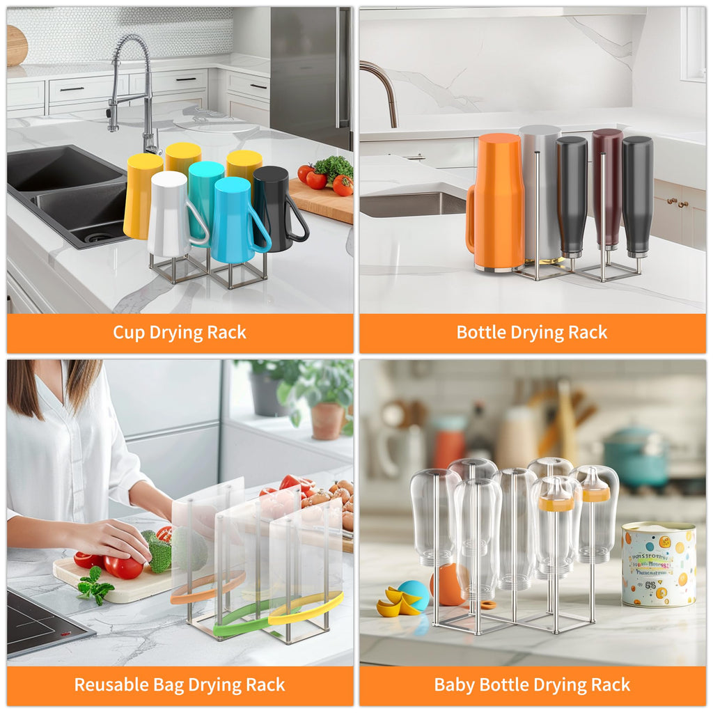 Foldable Bottle Drying Rack, Baby Bottle Drying Rack, Collapsible Cup Draining Holder, Retractable Reusable Storage