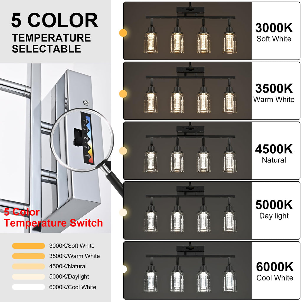 Dimmbale LED Track Lighting Kit 6-Light Rotatable Spotlight