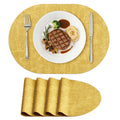 Heat Resistant Oval Placemats Set of 4, Yellow