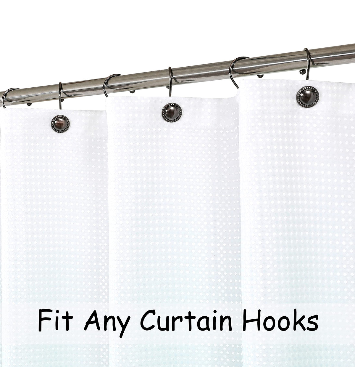 Aqua Ombre Waffle Weave Shower Curtain with Grommets, 70"x72"