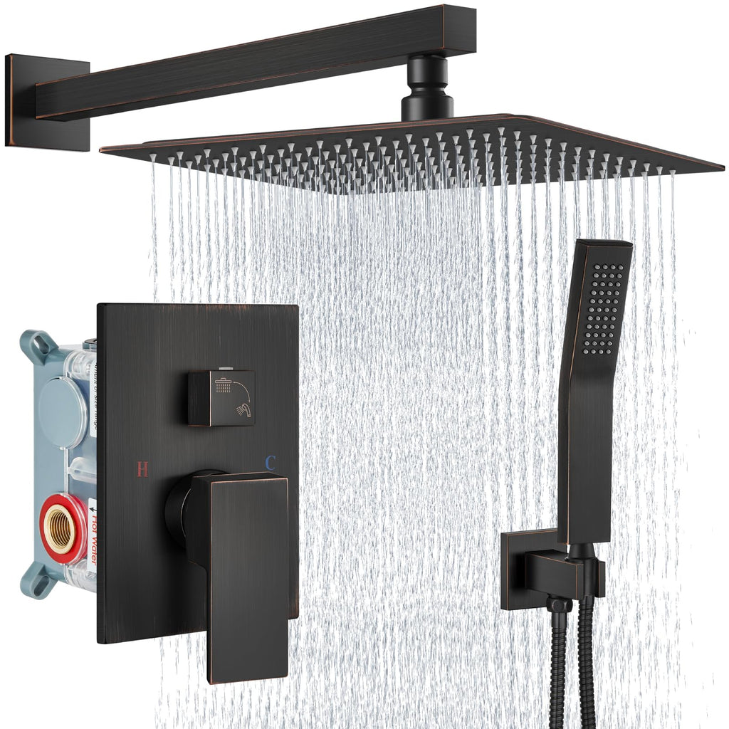 Shower Faucet Set with Handheld Oil Rubbed Bronze 16 Inch Head
