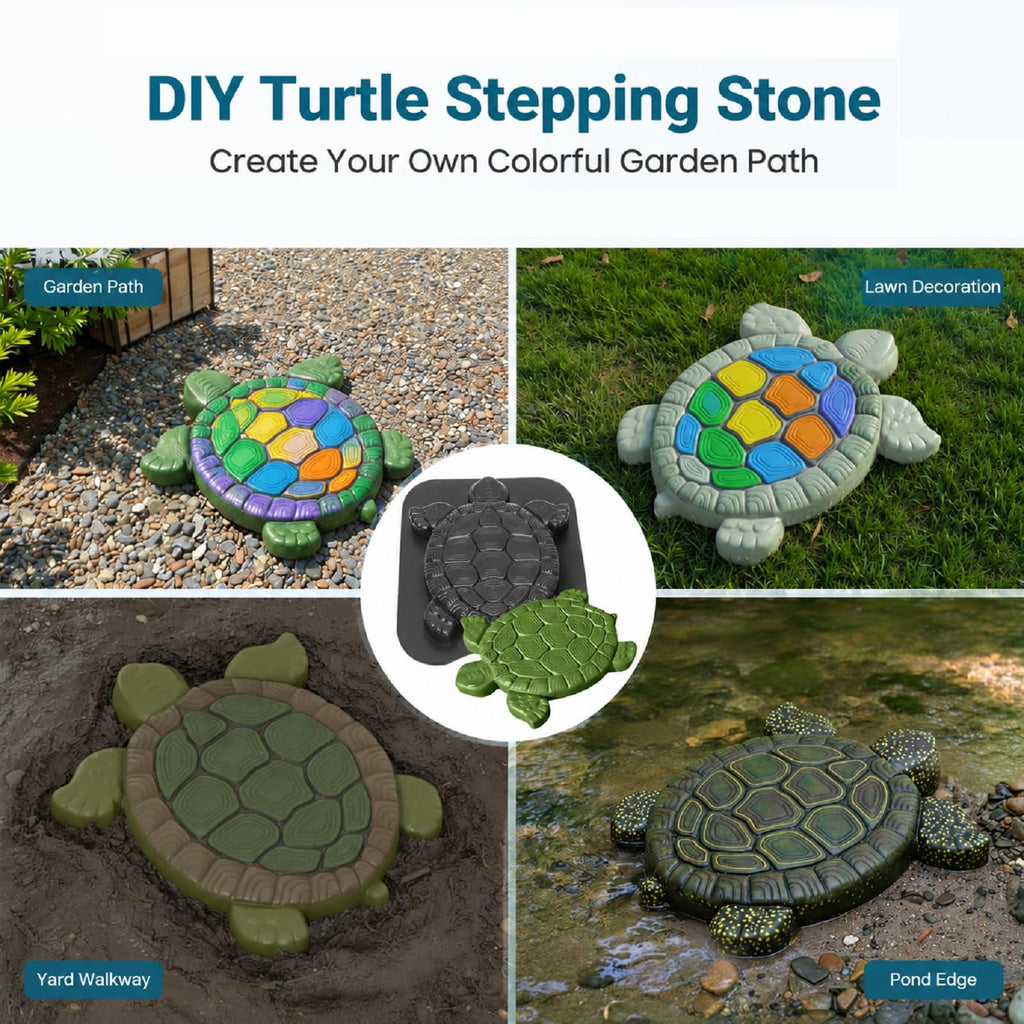 Shaped Stepping Stone Mold, Reusable Concrete Cement Mold for Garden Path Walkway, 17.3"×15" DIY ABS Paver Mold with