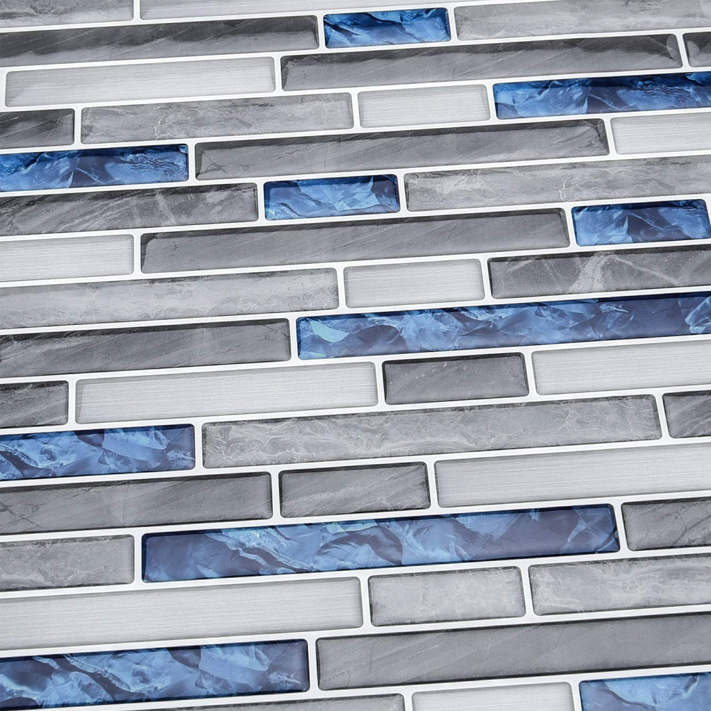 Peel and Stick Stone Wall Tile, 12 x 12 in, 10-Sheet, Blue Marble