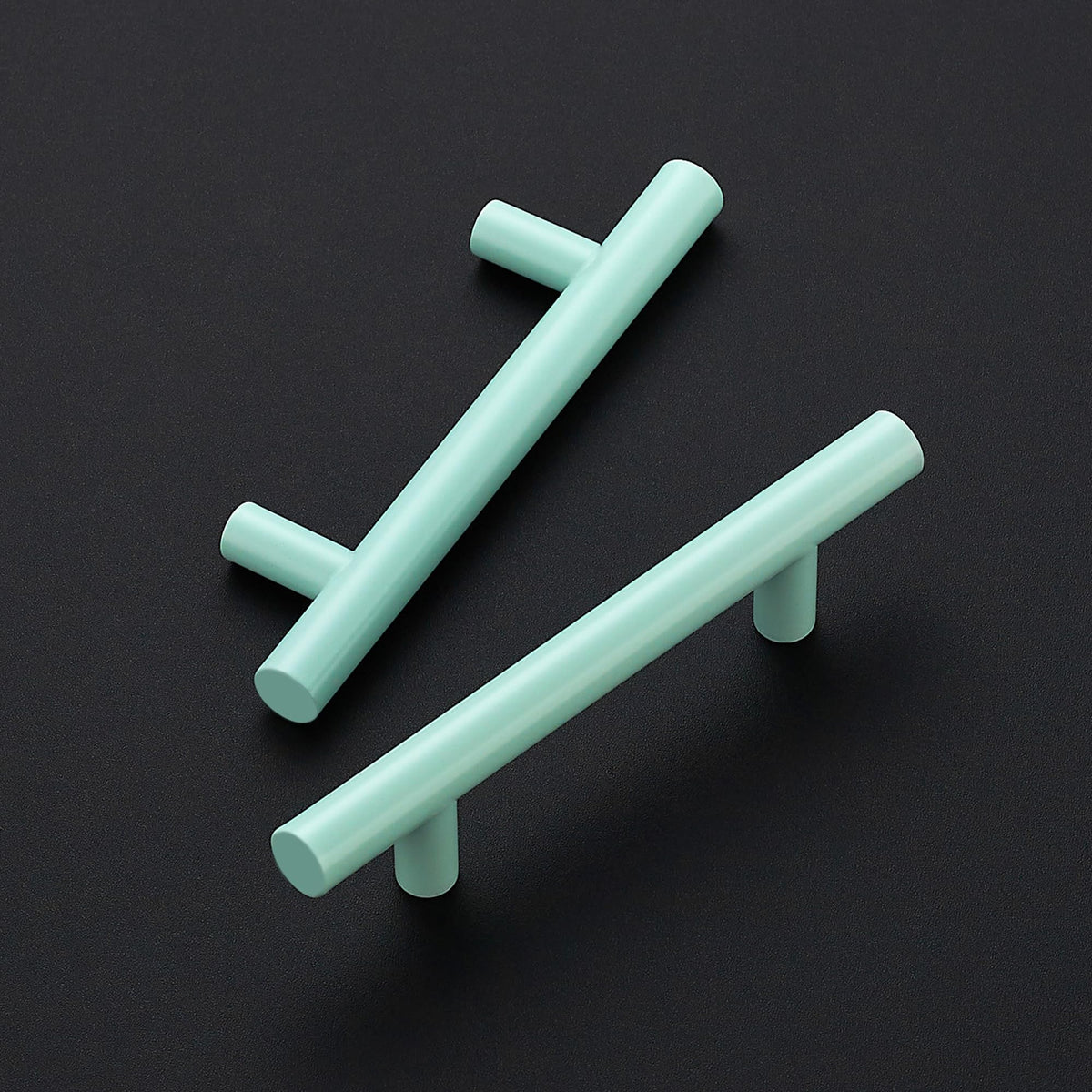 Cabinet Handles,5" Length,3" Hole Center,Green,35 Pack
