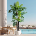 8.2FT Artificial Phoenix Palm Tree Artificial Plants Indoor Outdoor Large Faux Coconut Silk Palm Tree Tropical Fake
