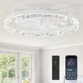24" Flush Mount Ceiling Fan with Light
