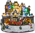 Christmas Houses, Light Up Christmas Village with Train and Music