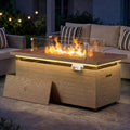 51" Outdoor Propane Fire Pit Table Rectangle Gas Firepit for Outside Patio | 50,000 BTU Fireplace Fire Table w Wind