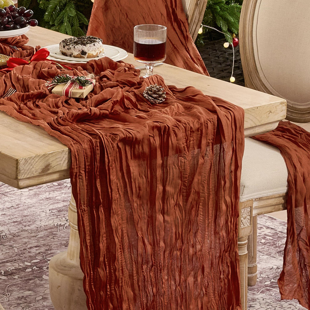 12 Pack Terracotta Cheesecloth Table Runner Boho Gauze Fall Decor
