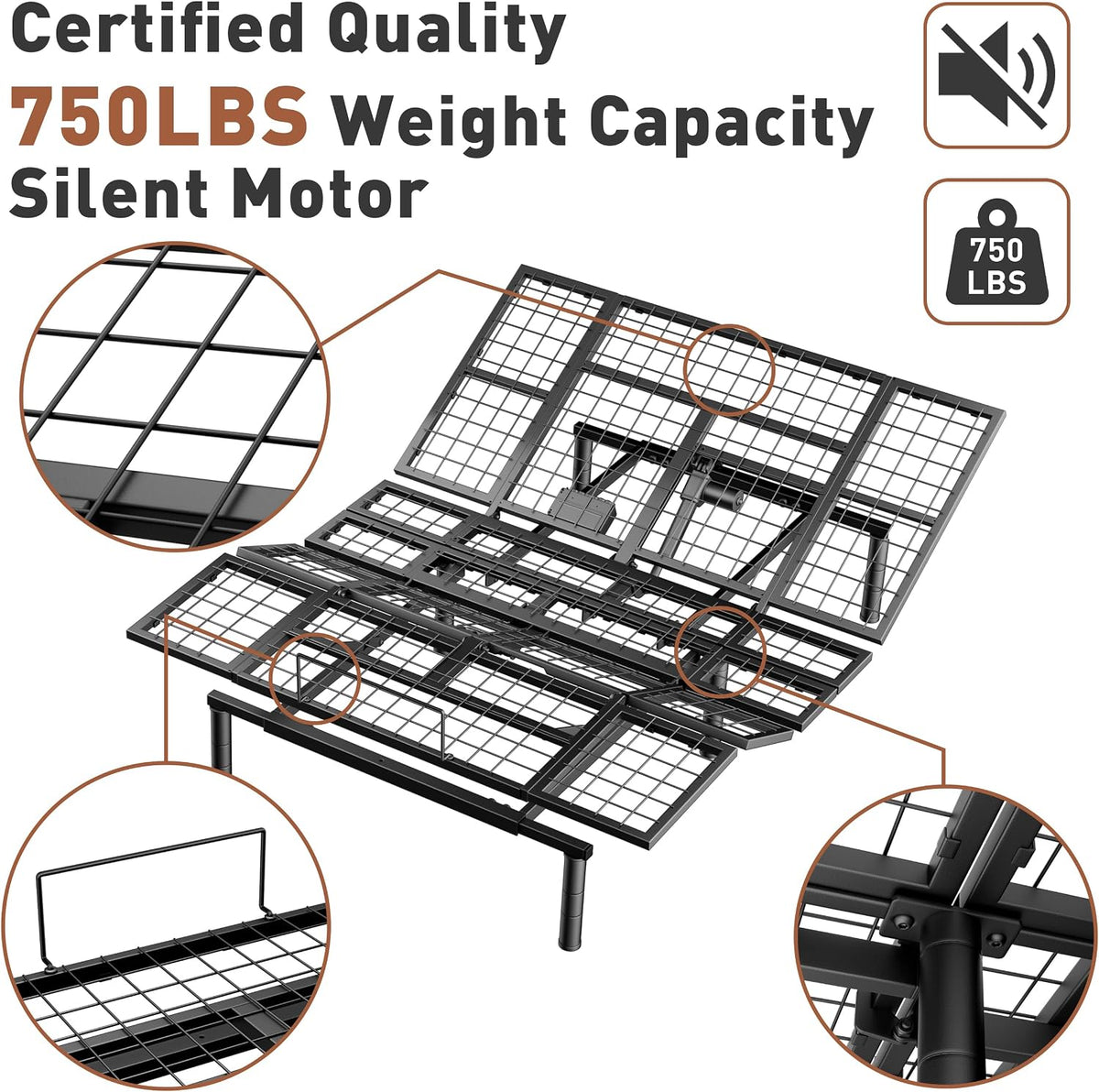 Queen Adjustable Bed Base Quiet Motor Wireless Remote