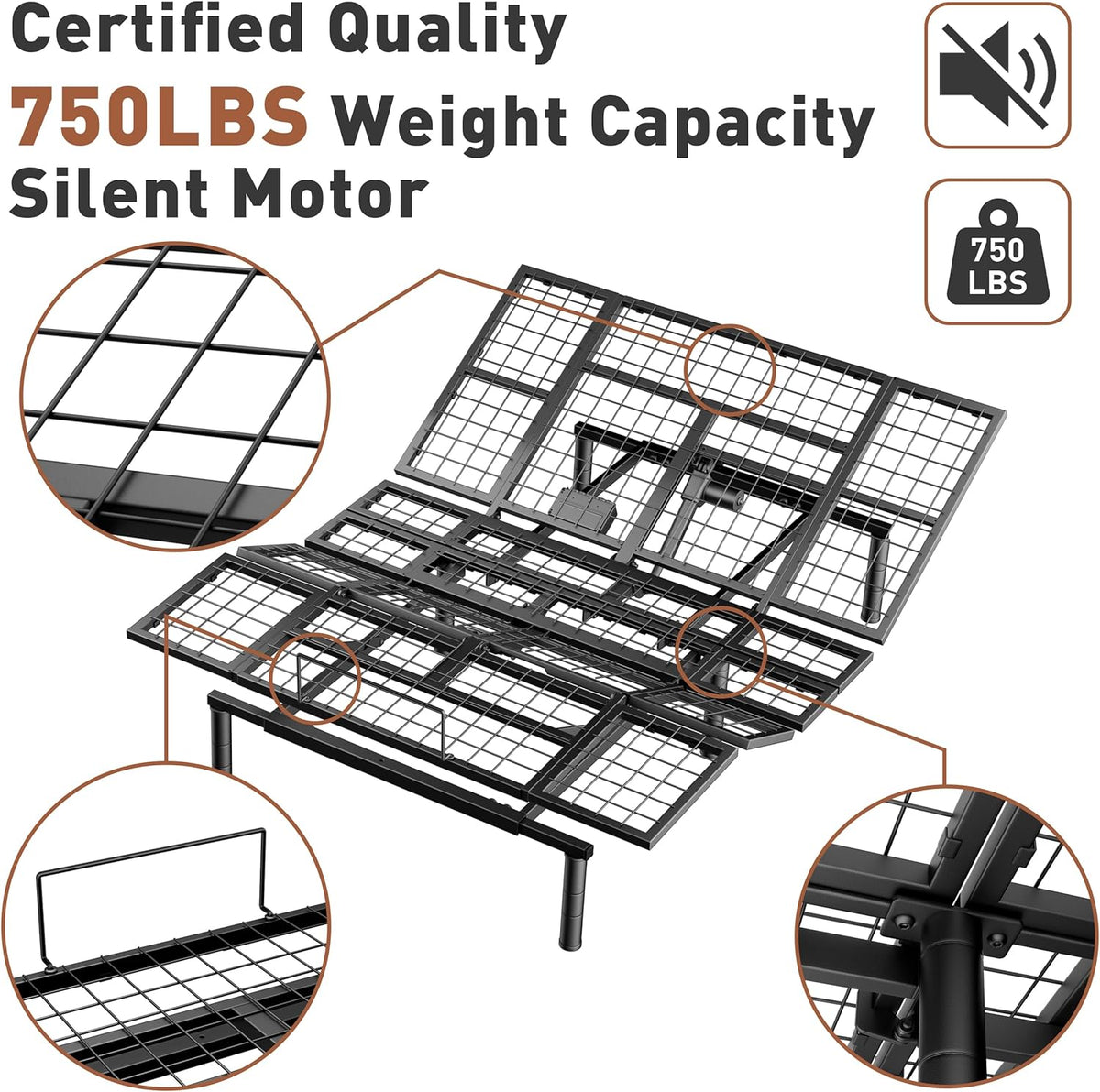 Patented King Adjustable Bed Frame Wireless Remote