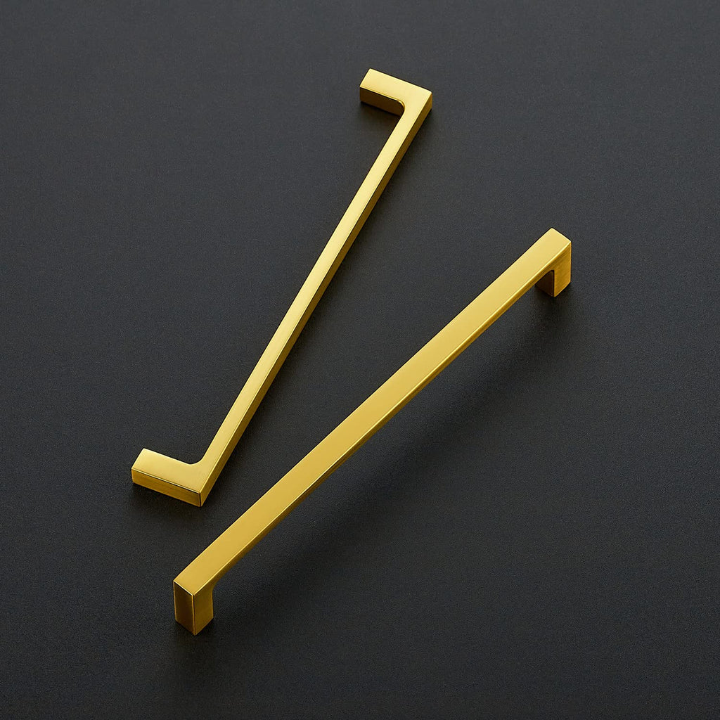 Brushed Brass Solid Pulls Cabinet Handles 7-1/2 Inch 10 Pack