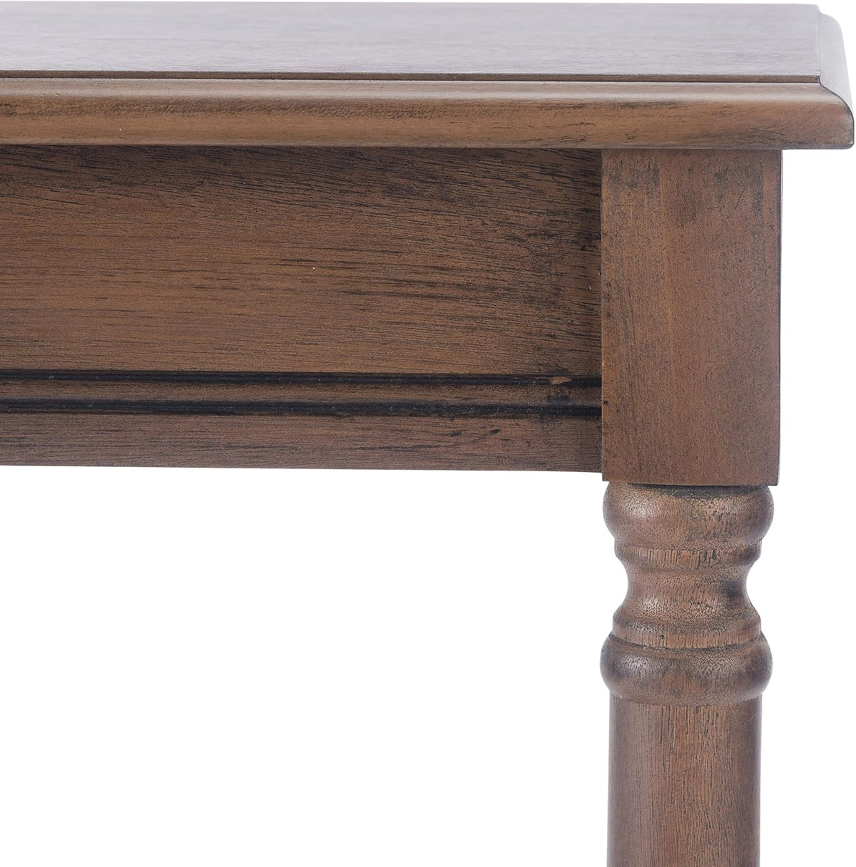Furniture - Tinsley Rectangle Console Table - Brown - Solid Wood - Farmhouse Turned-Leg Design - Ideal , 28"W x
