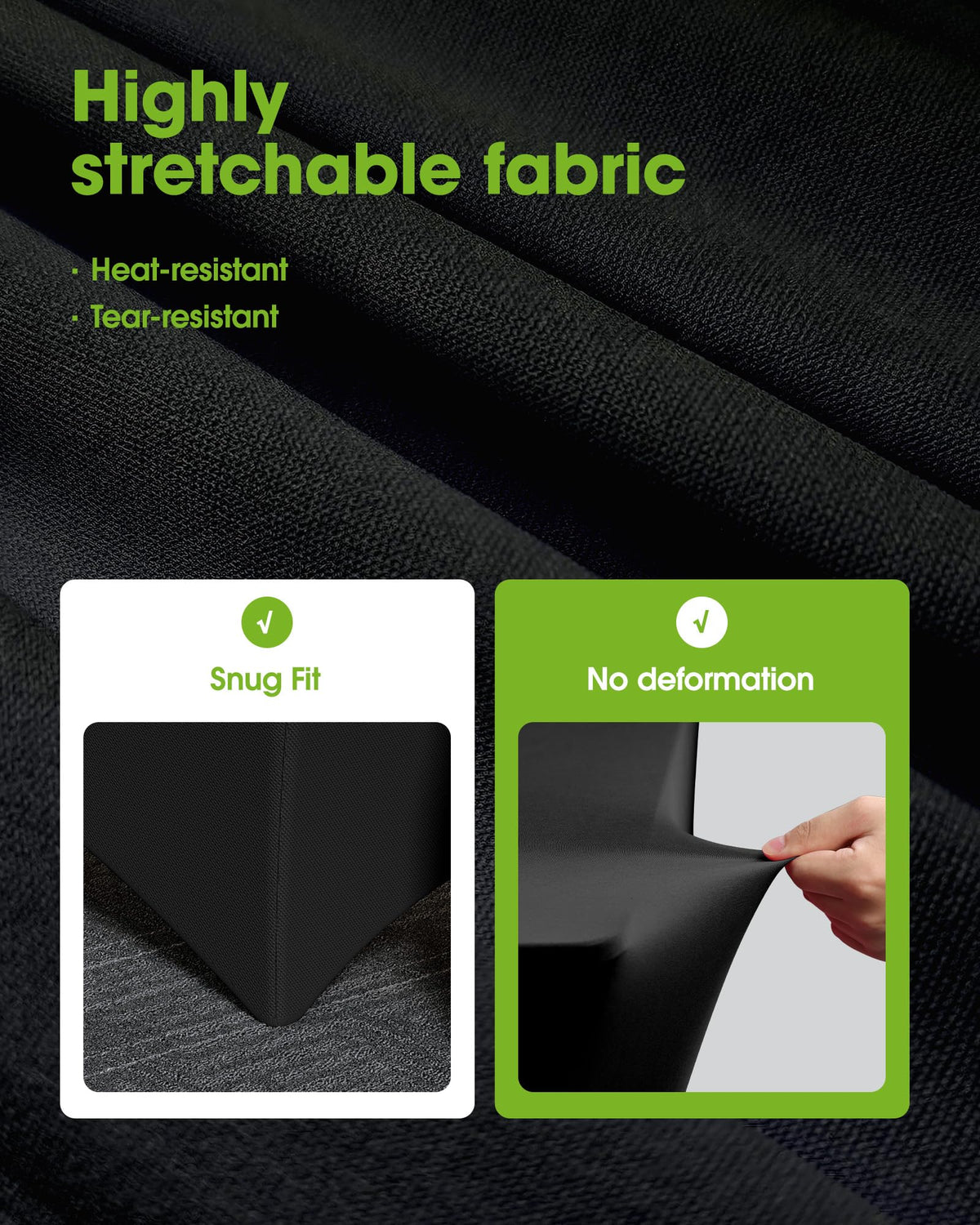 Spandex Tablecloth 6ft 8 Pack Black