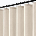 Cream Beige Extra Long Linen Fabric Shower Curtain Set - W72xL108