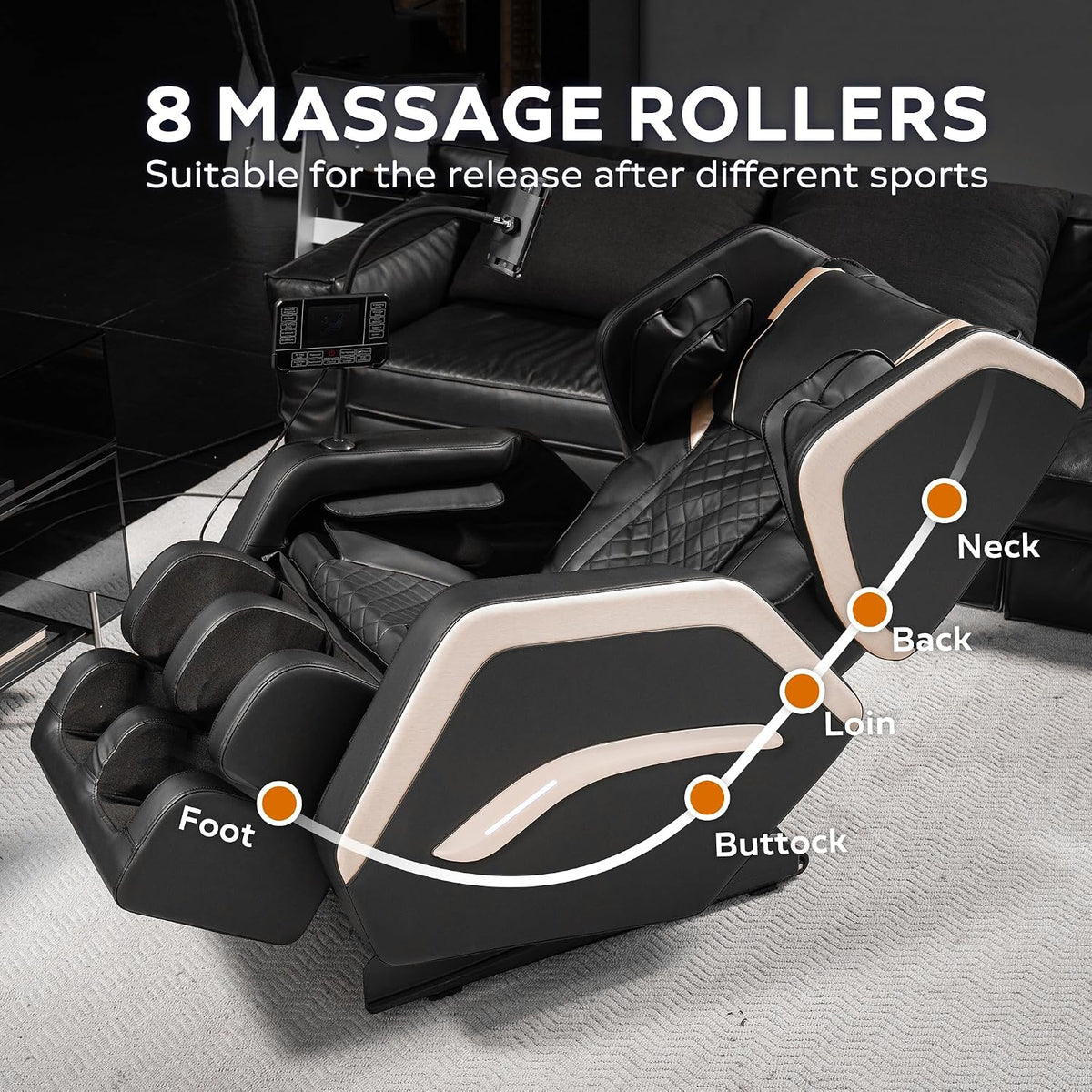 Massage Chair Recliner with Zero Gravity, Full Body Air Pressure, Foot and Calf Compression, Heated Waist and Legs