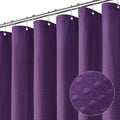 Purple Shower Curtain, 72 x 78, Luxury Waffle Fabric for Modern Bathroom Decor, Heavy Duty Hotel Cloth, 78 inch Long
