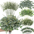 Artificial Mixed Eucalyptus Stems Bulk,5 Kinds Faux Greenery Silver Dollar Eucalyptus Leaves Picks for DIY - Set of 120