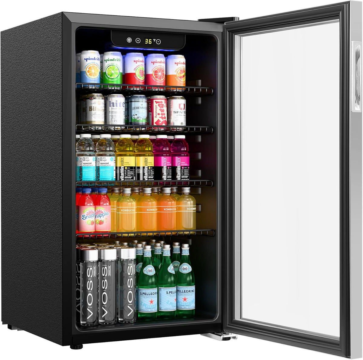 18 in. 3.2 Cu. Ft. Beverage Refrigerator Merchandiser with Stainless Steel Trim and Touch Panel For Soda