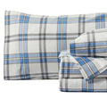 Portuguese Flannel Sheets | 100% Cotton - Plaid - Blue