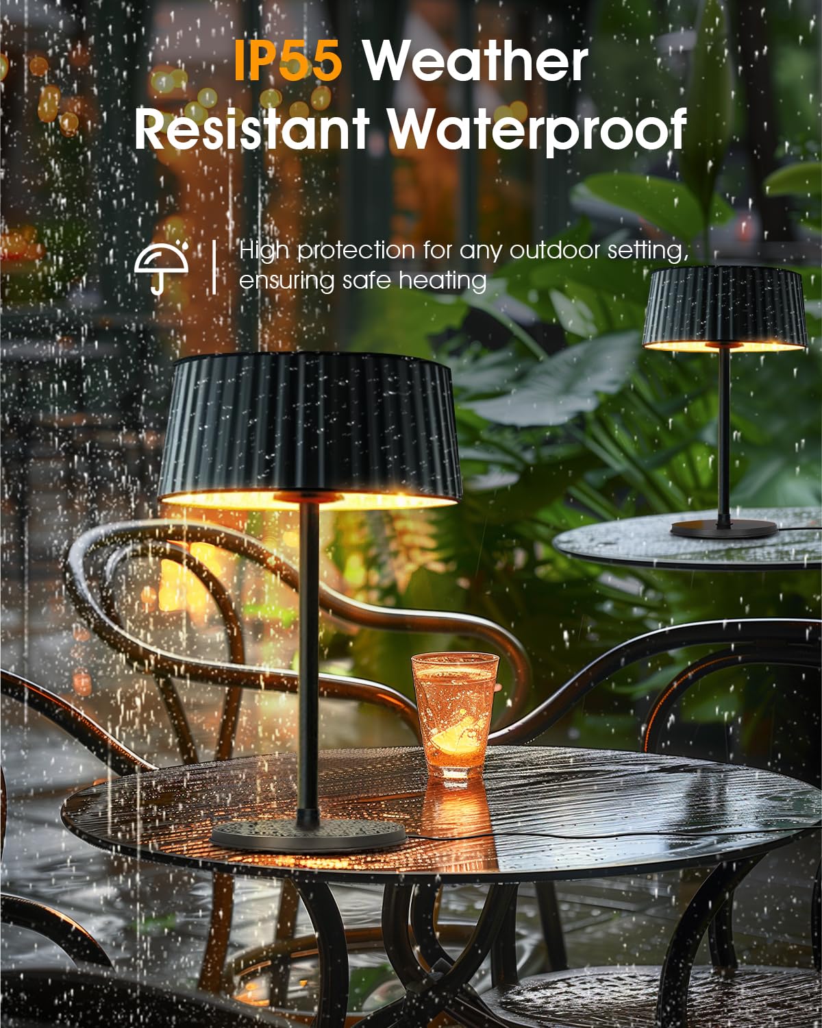 Electric Outdoor Patio Heater, 1500W Tabletop Infrared Heater