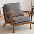 Corduroy Upholstered Accent Arm Chair on a Solid Wood Frame