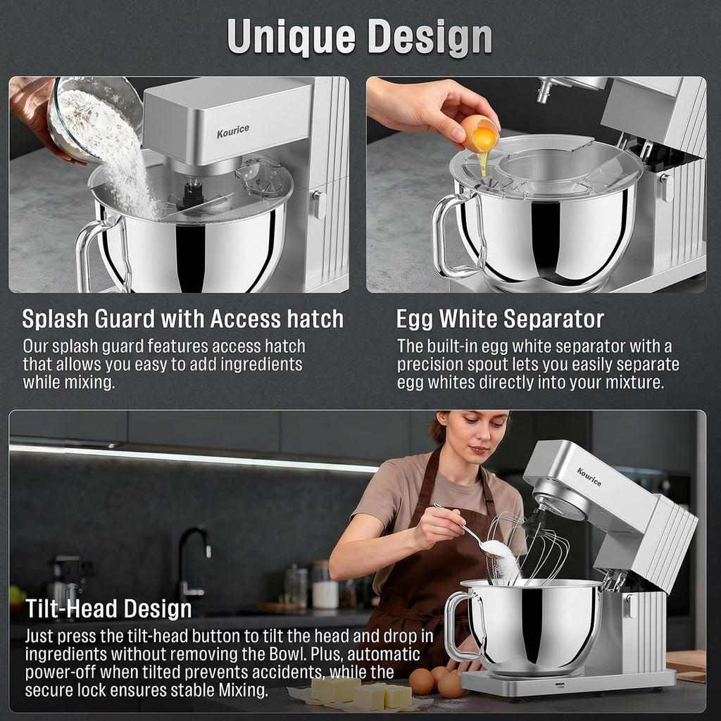 Stand Mixer 8.5Qt, Kitchen Electric Standing Mixer for Baking