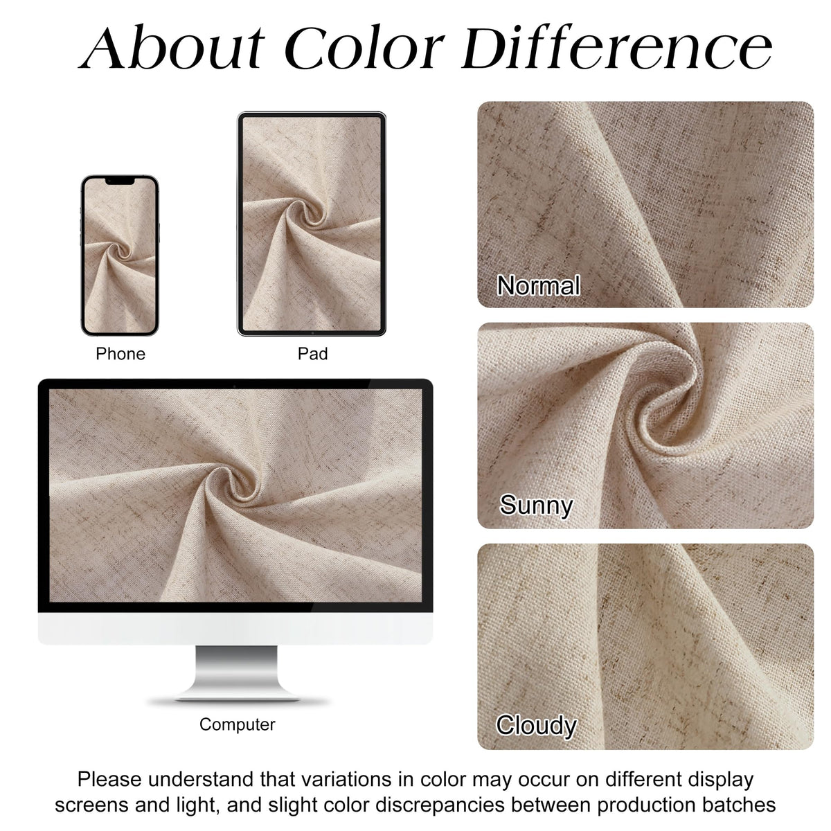 Linen 90 Inch Long Sand Beige 1 Panel