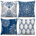 Decorative Throw Pillow Covers 18x18 Set of 4, Blue Modern Simple Square Pillow Case Cushion Cover for Sofa Couch